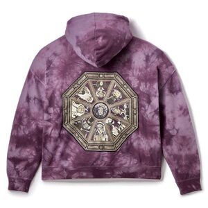 Disney Parks Haunted Mansion Purple Tie Dye Graphic Zip Front Hoodie Size 2X